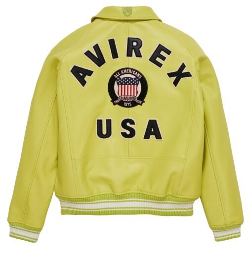 AVIREX ICON LEATHER JACKET LIMEAIDE