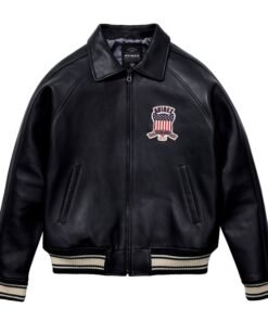 AVIREX ICON LEATHER JACKET GLACIER JET BLACK