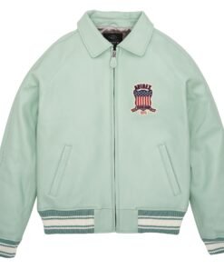 AVIREX ICON LEATHER JACKET SEAFOAM