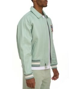 AVIREX ICON LEATHER JACKET SEAFOAM