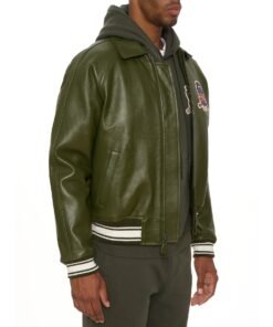 AVIREX ICON LEATHER JACKET OLIVE