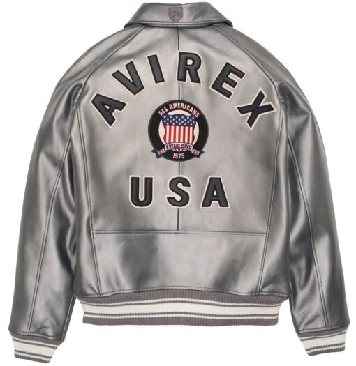 AVIREX LIMITED EDITION PEWTER METALLIC ICON JACKET METALLIC SILVER