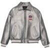 AVIREX LIMITED EDITION PEWTER METALLIC ICON JACKET METALLIC SILVER