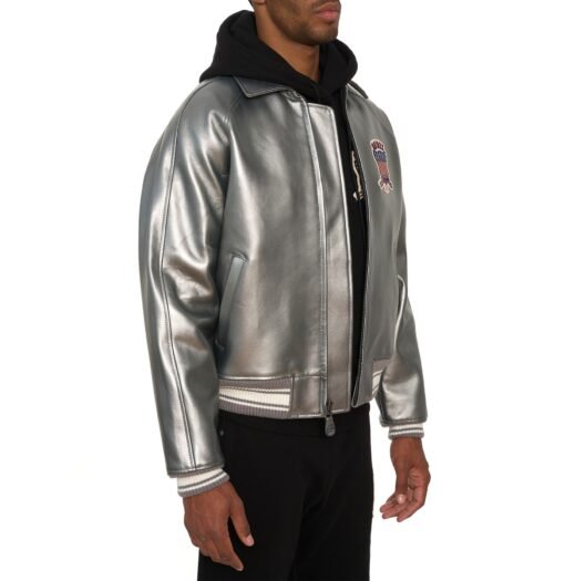 AVIREX LIMITED EDITION PEWTER METALLIC ICON JACKET METALLIC SILVER