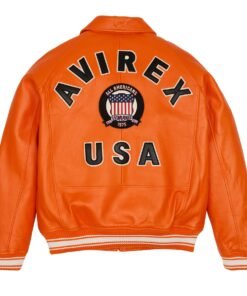 AVIREX ICON LEATHER JACKET ORANGE