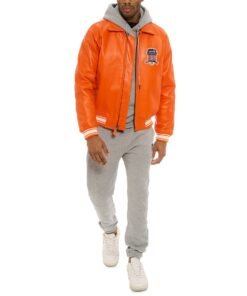 AVIREX ICON LEATHER JACKET ORANGE