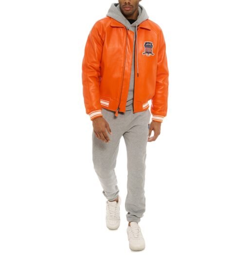 AVIREX ICON LEATHER JACKET ORANGE