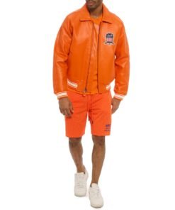 AVIREX ICON LEATHER JACKET ORANGE