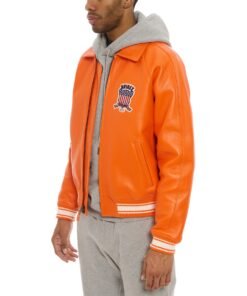 AVIREX ICON LEATHER JACKET ORANGE