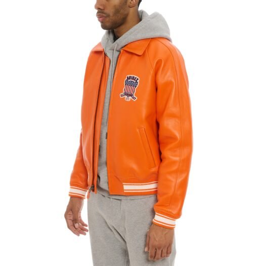 AVIREX ICON LEATHER JACKET ORANGE