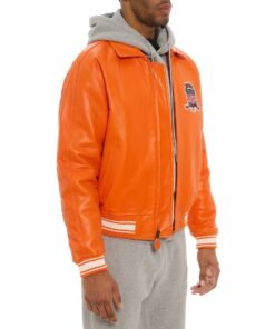 AVIREX ICON LEATHER JACKET ORANGE