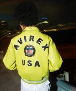 AVIREX ICON LEATHER JACKET LIMEAIDE