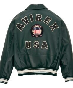 AVIREX ICON LEATHER JACKET GLACIER HUNTER GREEN