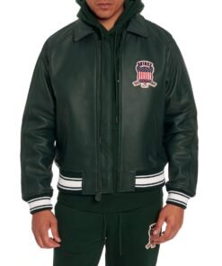 AVIREX ICON LEATHER JACKET GLACIER HUNTER GREEN