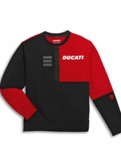 "Stay stylish on and off the road with the Ducati Explorer men's round neck sweatshirt. Crafted for comfort and adorned with iconic Ducati branding."