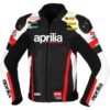 APRILIA MOTORCYCLE RACING LEATHER JACKET IN BLACK WHITE