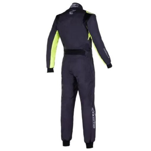 DEMON KMX 9 V2 GRAPHIC KART SUIT IN BLACK AND FLURO YELLOW