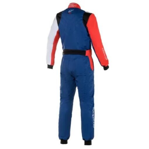 DEMON TWEEKS KMX 9 V2 GRAPHIC KART SUIT IN NAVY BLUE RED AND WHITE