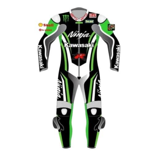 KAWASAKI CUSTOMIZE MOTORBIKE LEATHER RACING SUIT