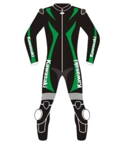 KAWASAKI NINJA BLACK AND GREEN MOTORCYCLE SUIT