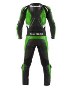 KAWASAKI TWO PIECE MOTORBIKE LEATHER RACING SUIT