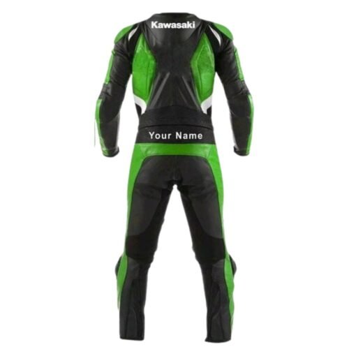 KAWASAKI TWO PIECE MOTORBIKE LEATHER RACING SUIT