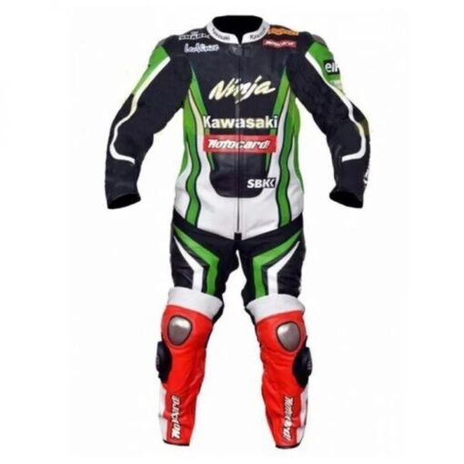 KAWASAKI CUSTOM NINJA SBK MOTORCYCLE LEATHER RACING SUIT