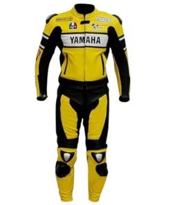 YAMAHA MEN’S YELLOW MOTORBIKE RACING LEATHER SUIT