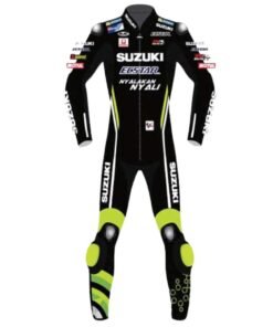 SUZUKI ECSTAR BLACK MOTOGP BIKE RACE LEATHER SUIT