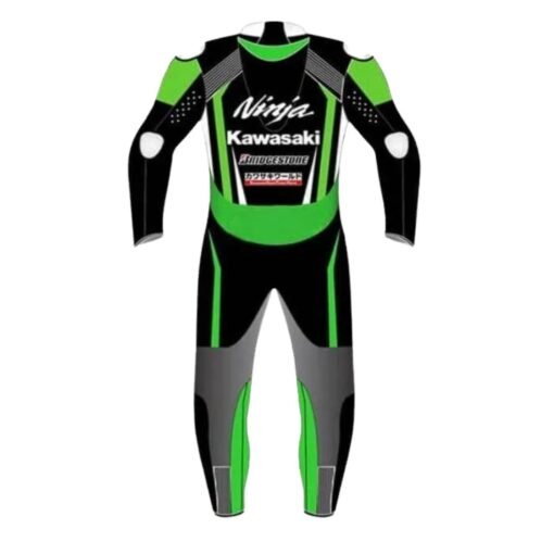 KAWASAKI CUSTOMIZE MOTORBIKE LEATHER RACING SUIT