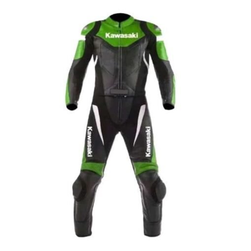 KAWASAKI NEW LEATHER RACING SUIT CE APPROVED PROTECTION