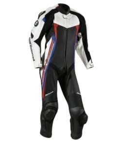 BMW MEN HANDMADE MOTORRAD BLACK WHITE RACING MOTORCYCLE LEATHER SUIT