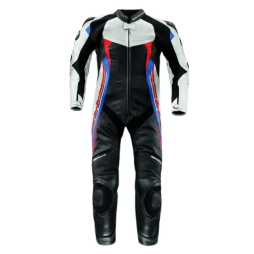 BMW MEN HANDMADE MOTORRAD BLACK WHITE RACING MOTORCYCLE LEATHER SUIT