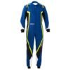 SPARCO KERB KART SUIT IN BLUE AND FLURO YELLOW