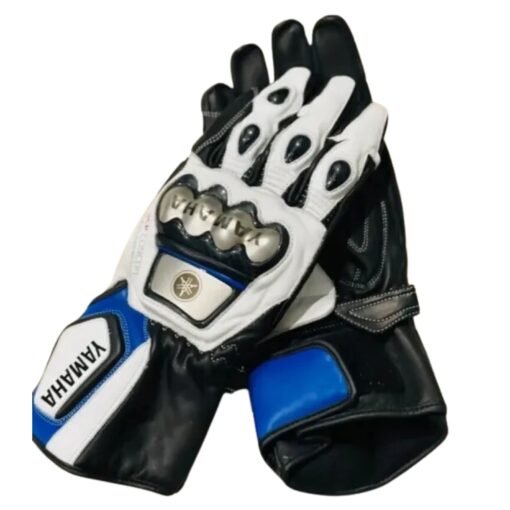 YAMAHA R1 R4 BLUE MOTORBIKE RIDING LEATHER MOTORCYCLE GLOVES