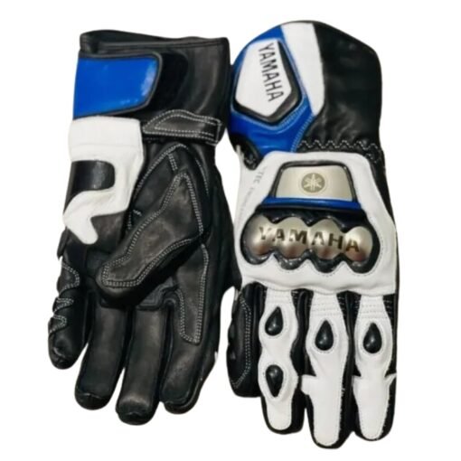 YAMAHA R1 R4 BLUE MOTORBIKE RIDING LEATHER MOTORCYCLE GLOVES