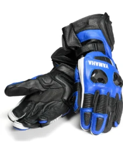 YAMAHA LEATHER RACING GLOVES BLUE