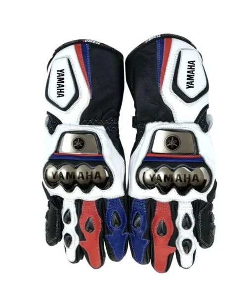 YAMAHA MOTORCYCLE RACING LEATHER GLOVES RED and BLACK