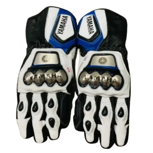 YAMAHA R1 R4 BLUE MOTORBIKE RIDING LEATHER MOTORCYCLE GLOVES