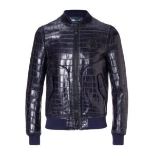 Philipp Plein Leather Bomber Tiger Face
