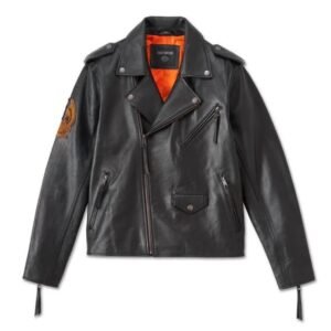 Harley Men’s Burning Eagle Leather Jacket