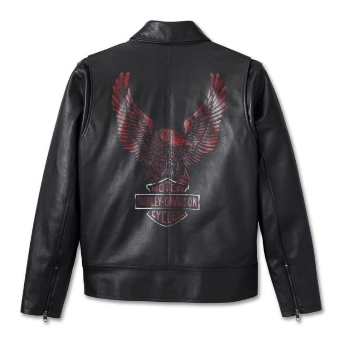 Harley Men’s Eagle Leather Jacket - Image 2