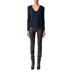 Stouls Stretch Leather Pants Straight Leggings