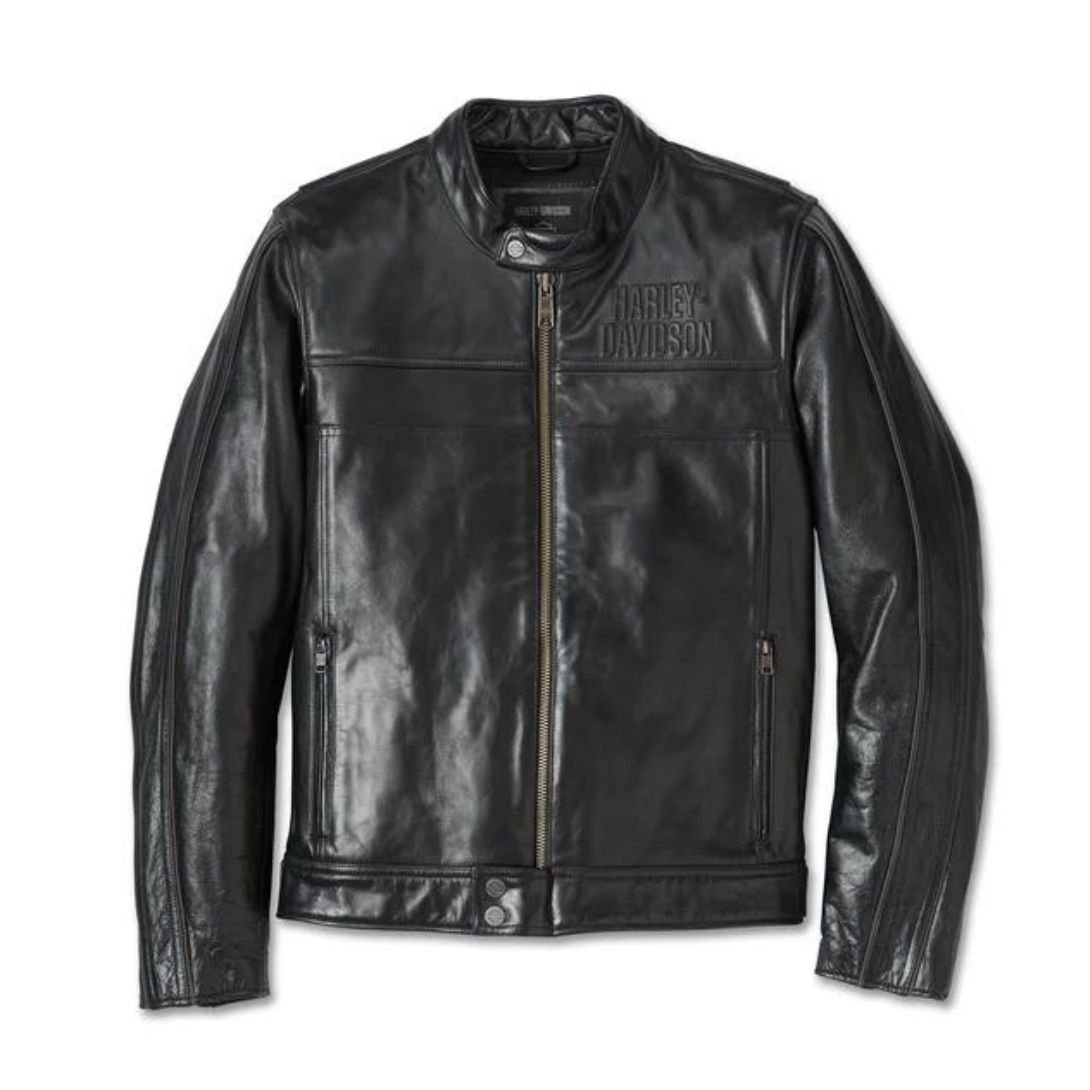 Harley Men’s HD Flex Layering System Cafe Racer Leather Jacket Outer Layer