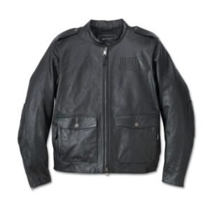 Harley Men’s HD Flex Latring System Captains Leather Jacket Outer Layer