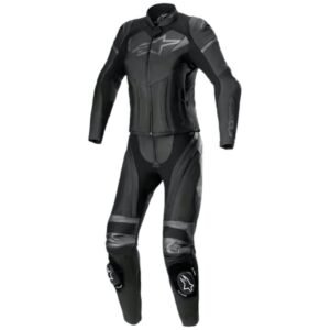 Alpinestars Stella Gp Plus 2 Piece Leather Suit Black Metallic Gray