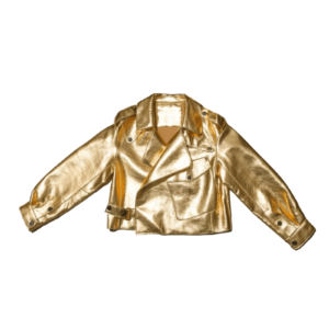 Gold Leather Jacket Women