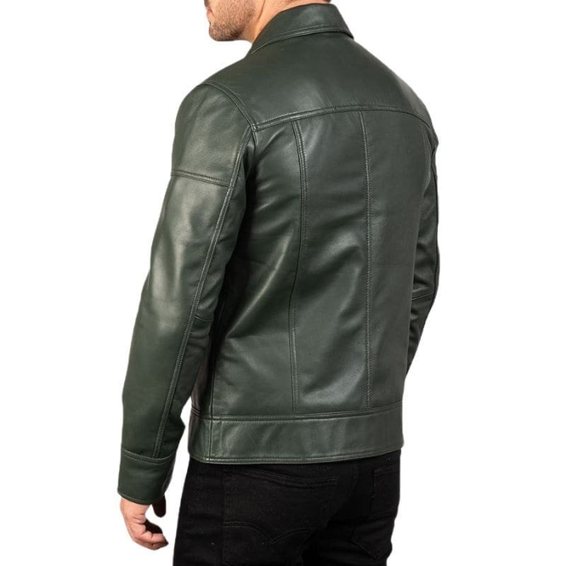 Lavendard Leather Biker Jacket - Image 12