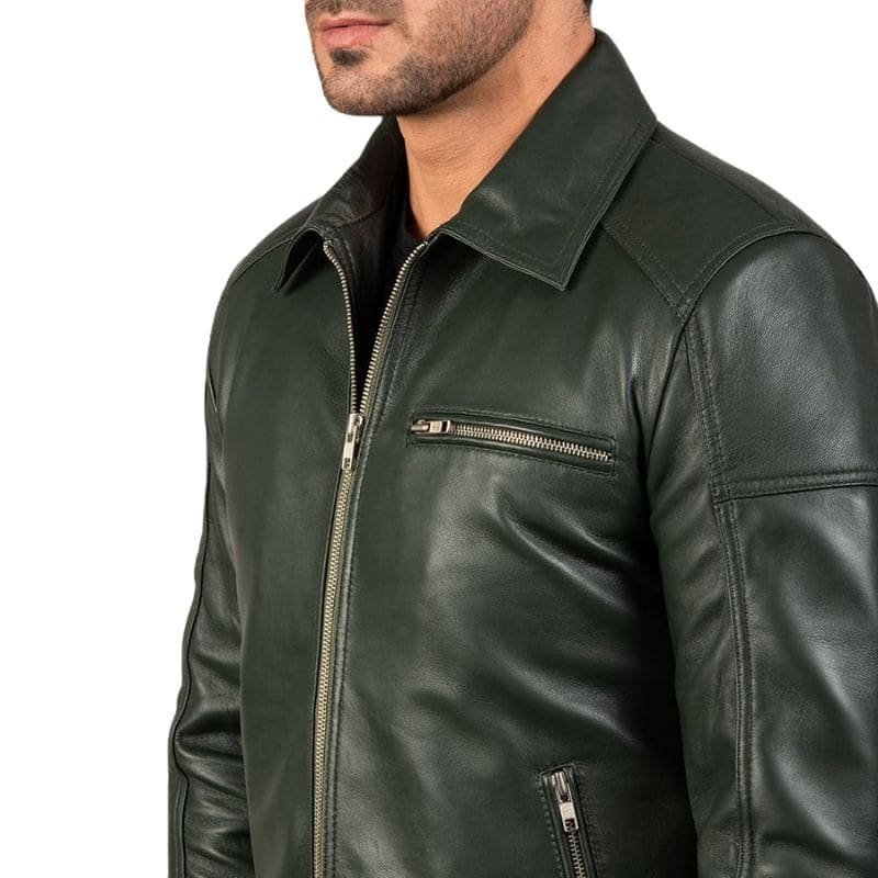 Lavendard Leather Biker Jacket - Image 13