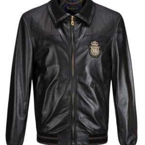 Billionaire Leather Bomber Crest